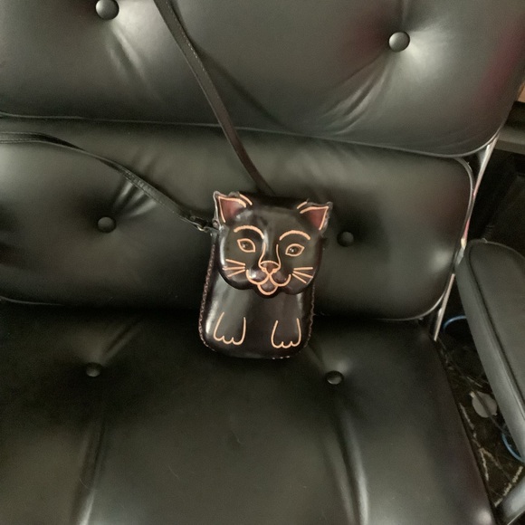 Black Cat Leather Crossbody Bag - Picture 13 of 15